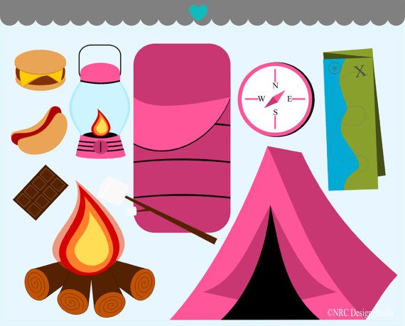 Pink Camping Tent Clipart