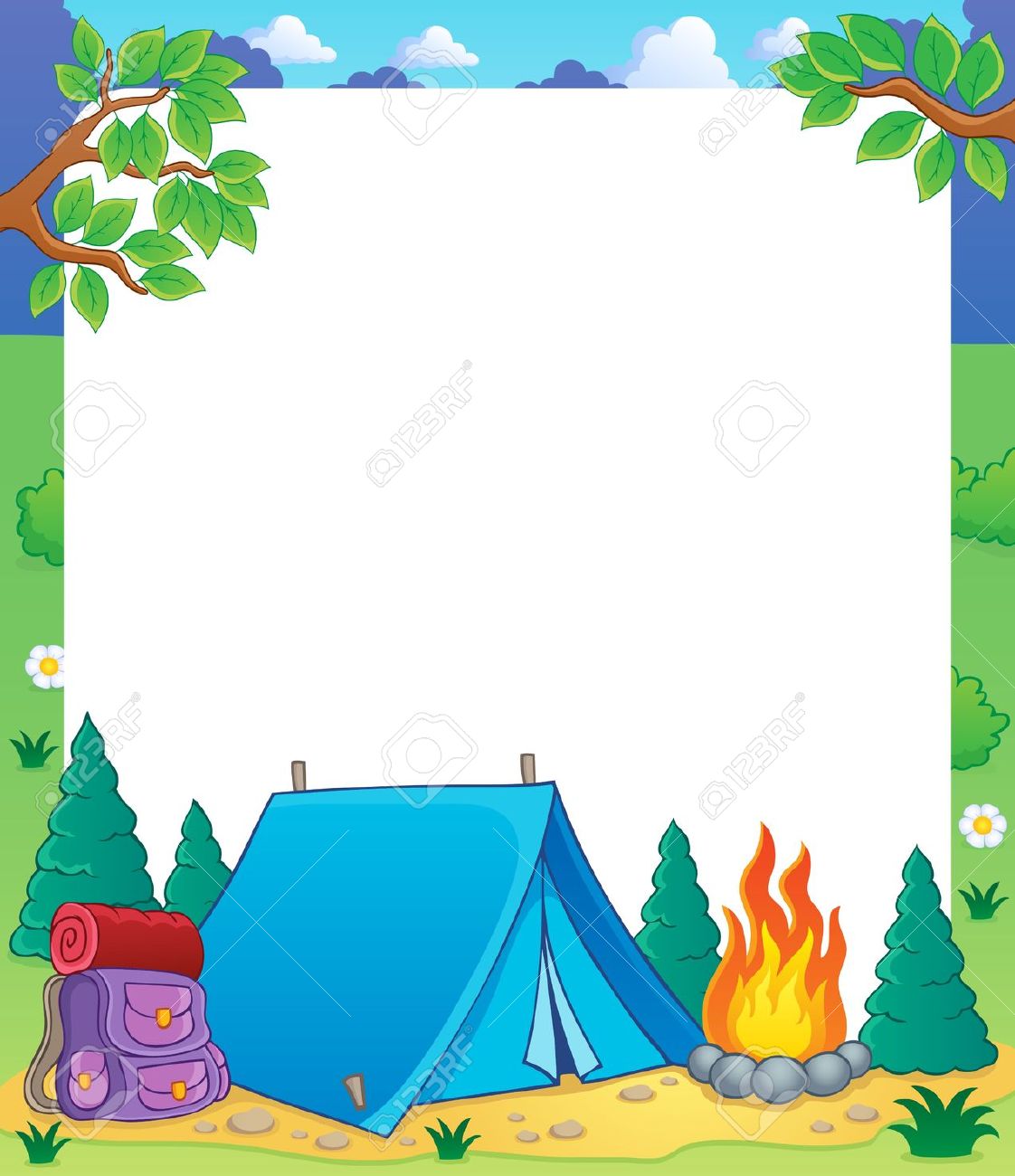 Camping clipart background.
