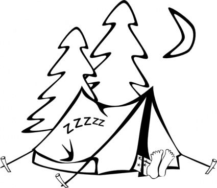 Camping clipart black and white free clipart images