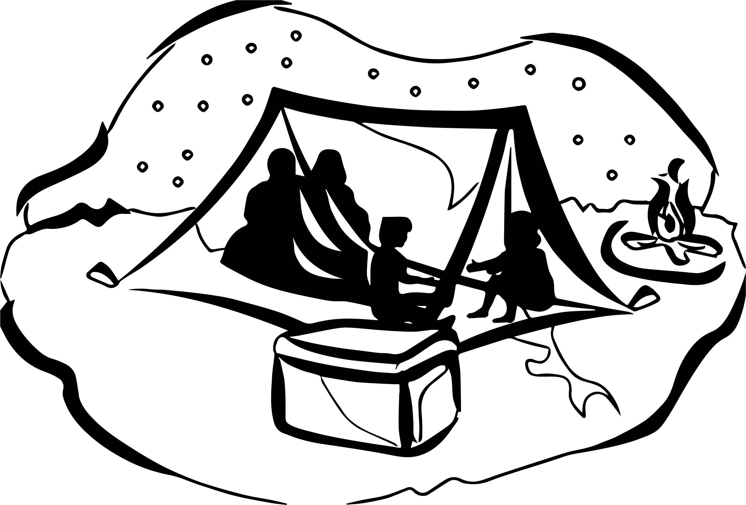 Camping clipart black. 