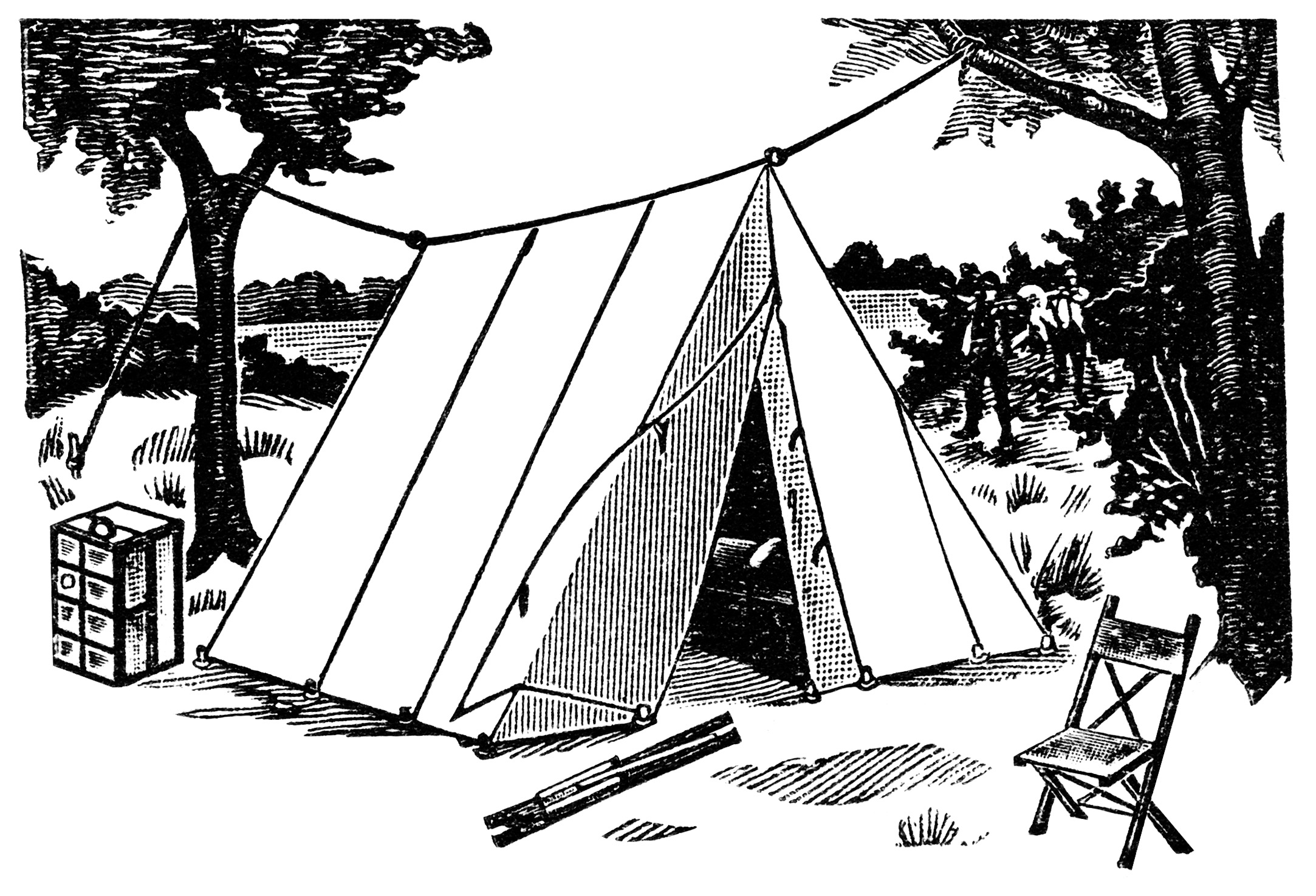 Free camping clipart black and white dromfgi top