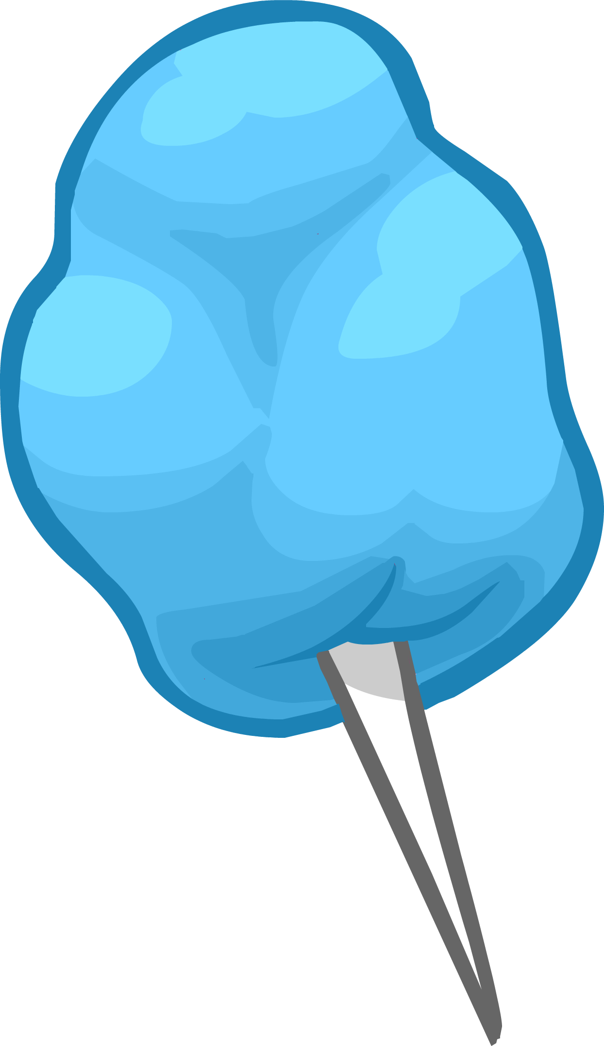 Blue cotton candy clipart transparent stick png
