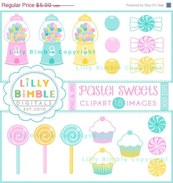 Pastel candy clipart.