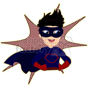 Superhero boy with Cape cartoon character vector image clipart