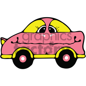 Cartoon pink car.