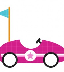 Pink race car clipart