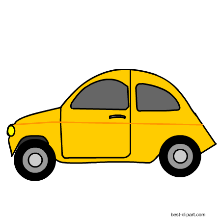 Yellow car clipart