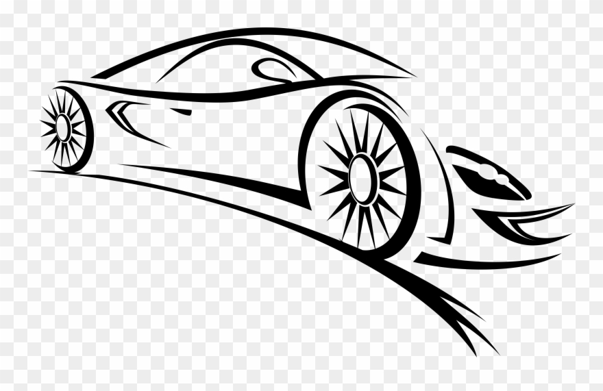 Sports Car Clipart Black And White