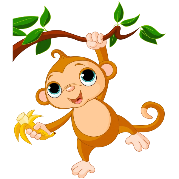 Cartoon baby monkey.