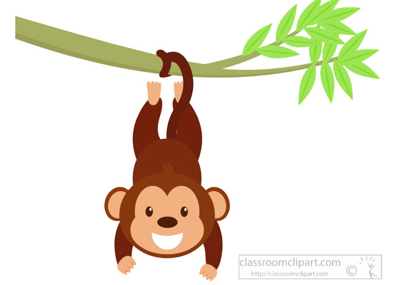 cartoon monkey clipart hanging