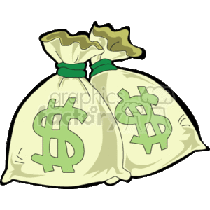 Two money bags clipart