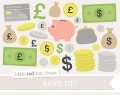 Piggy Bank Clipart, Money Clip Art Pig Animal Saving Cash