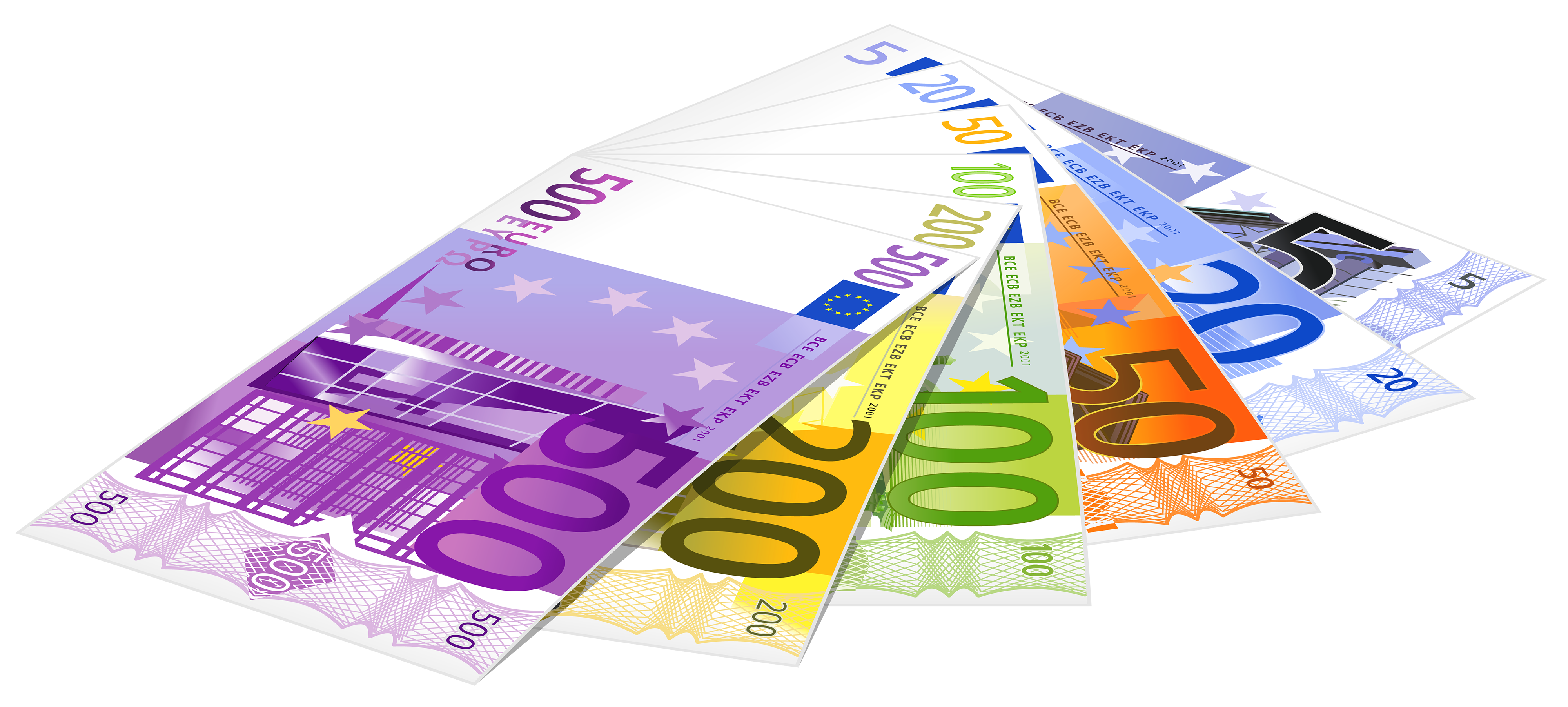 Euro banknotes png.