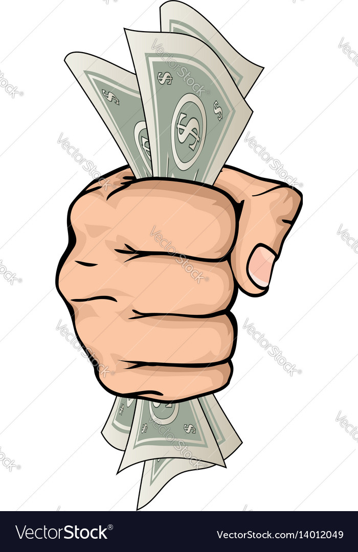 Hand holding money drawing