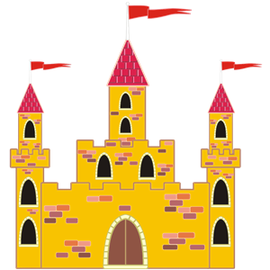 Colorful Medieval Castle clipart, cliparts of Colorful