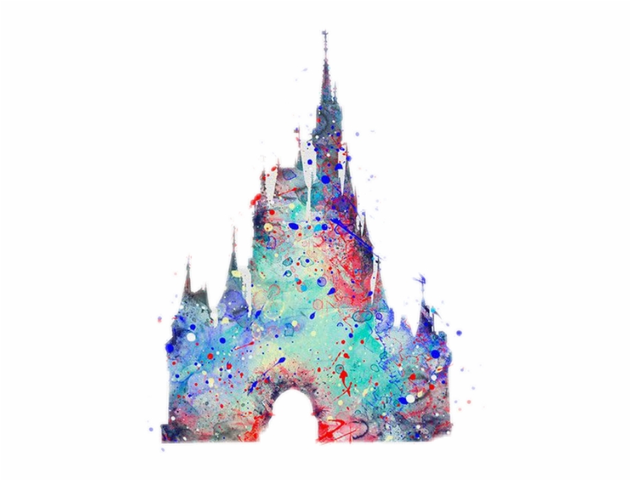 Disney Castle Cinderella Colorful Pretty Splatter Easy
