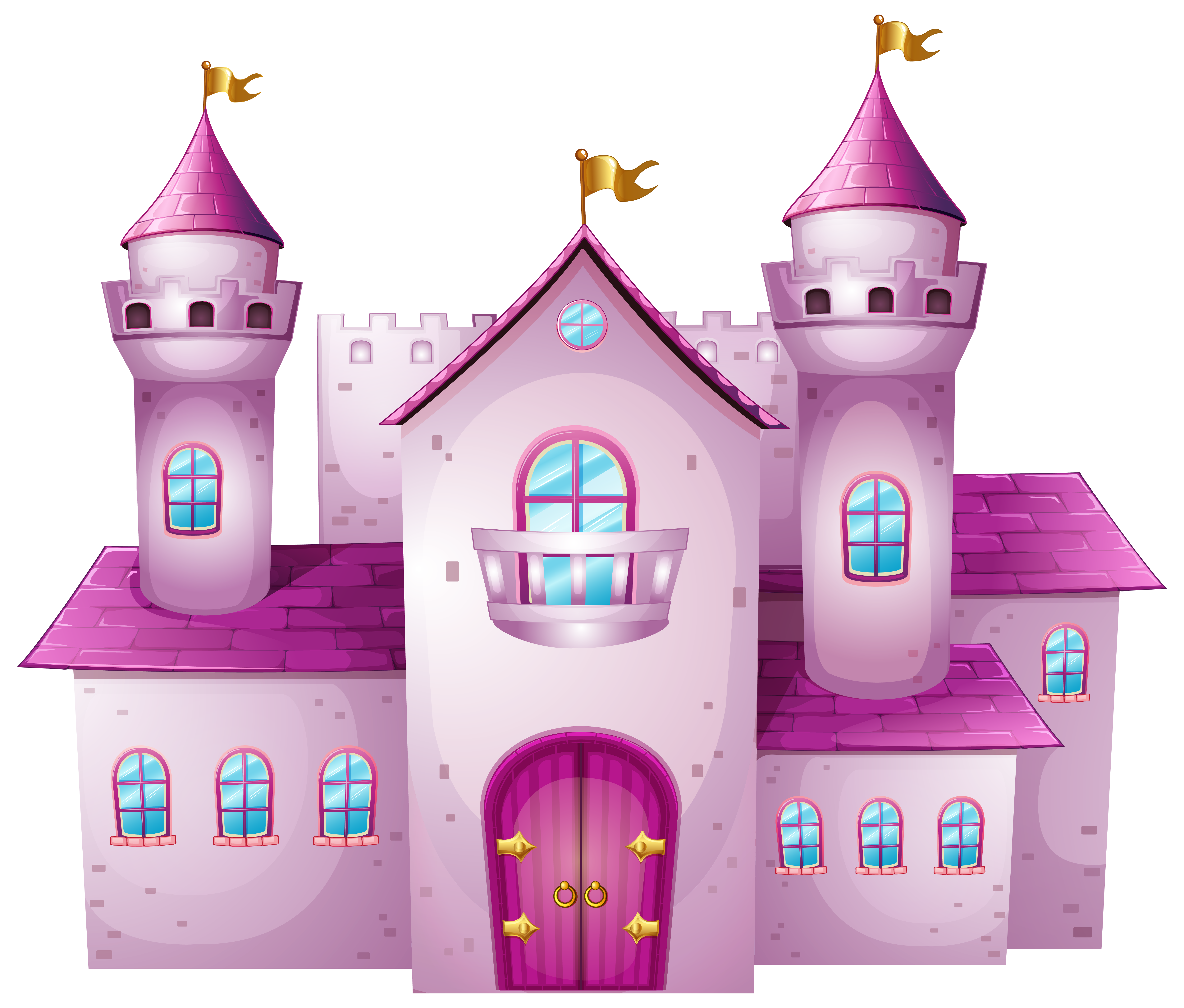 Pink Castle PNG Clip Art Image