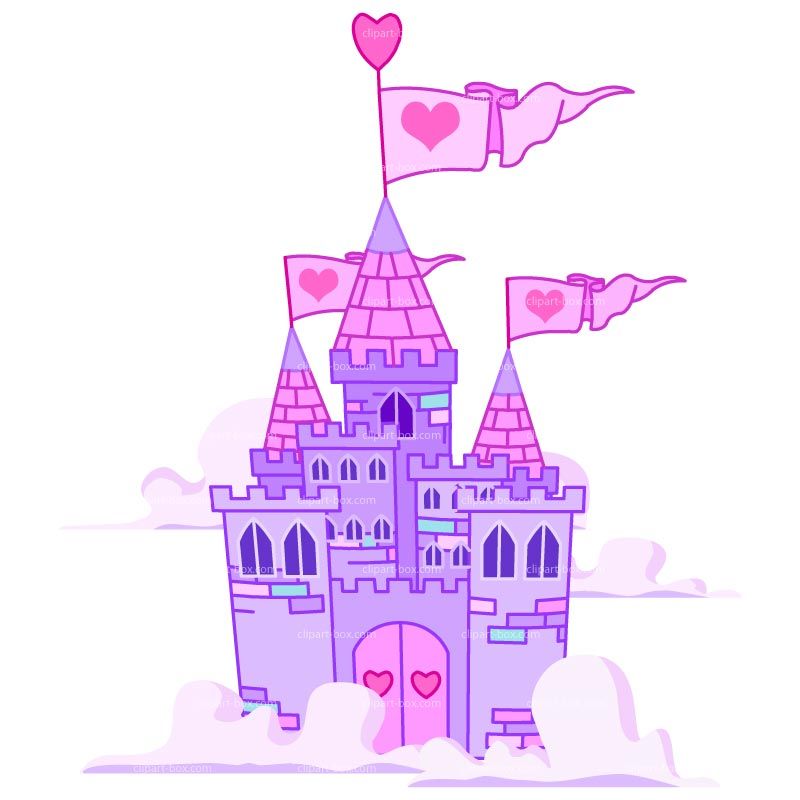 Pink and purple castle graphic