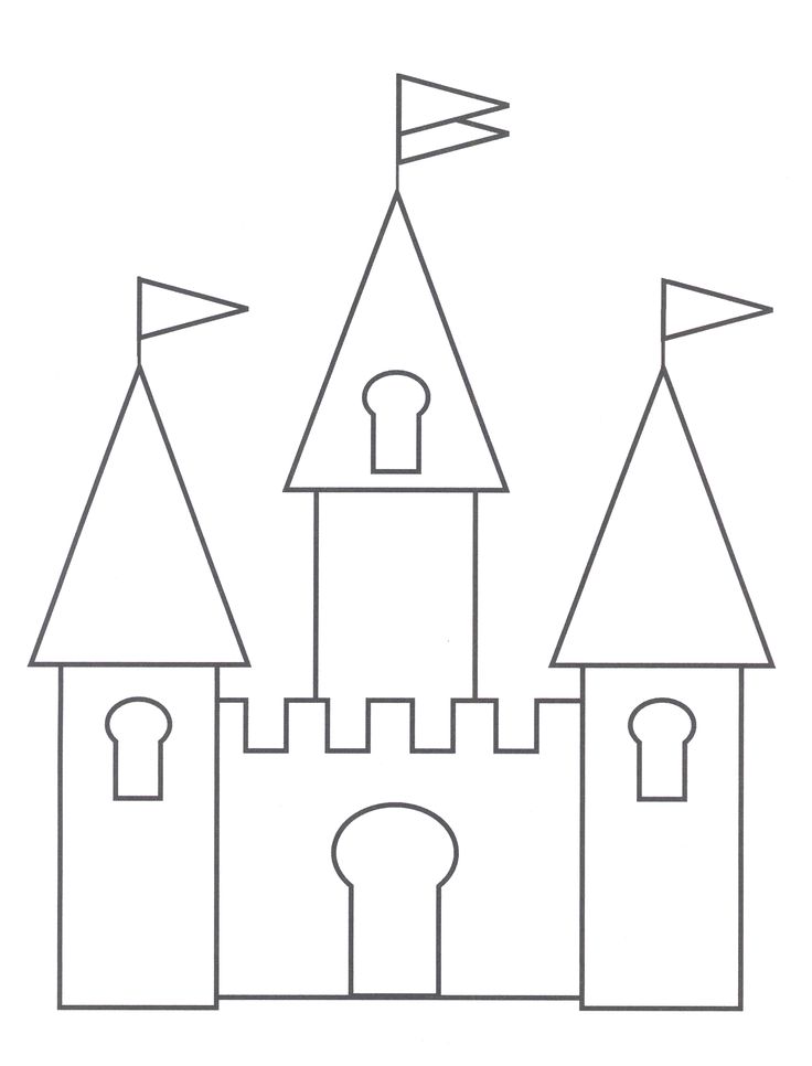 Simple castle clipart black and white