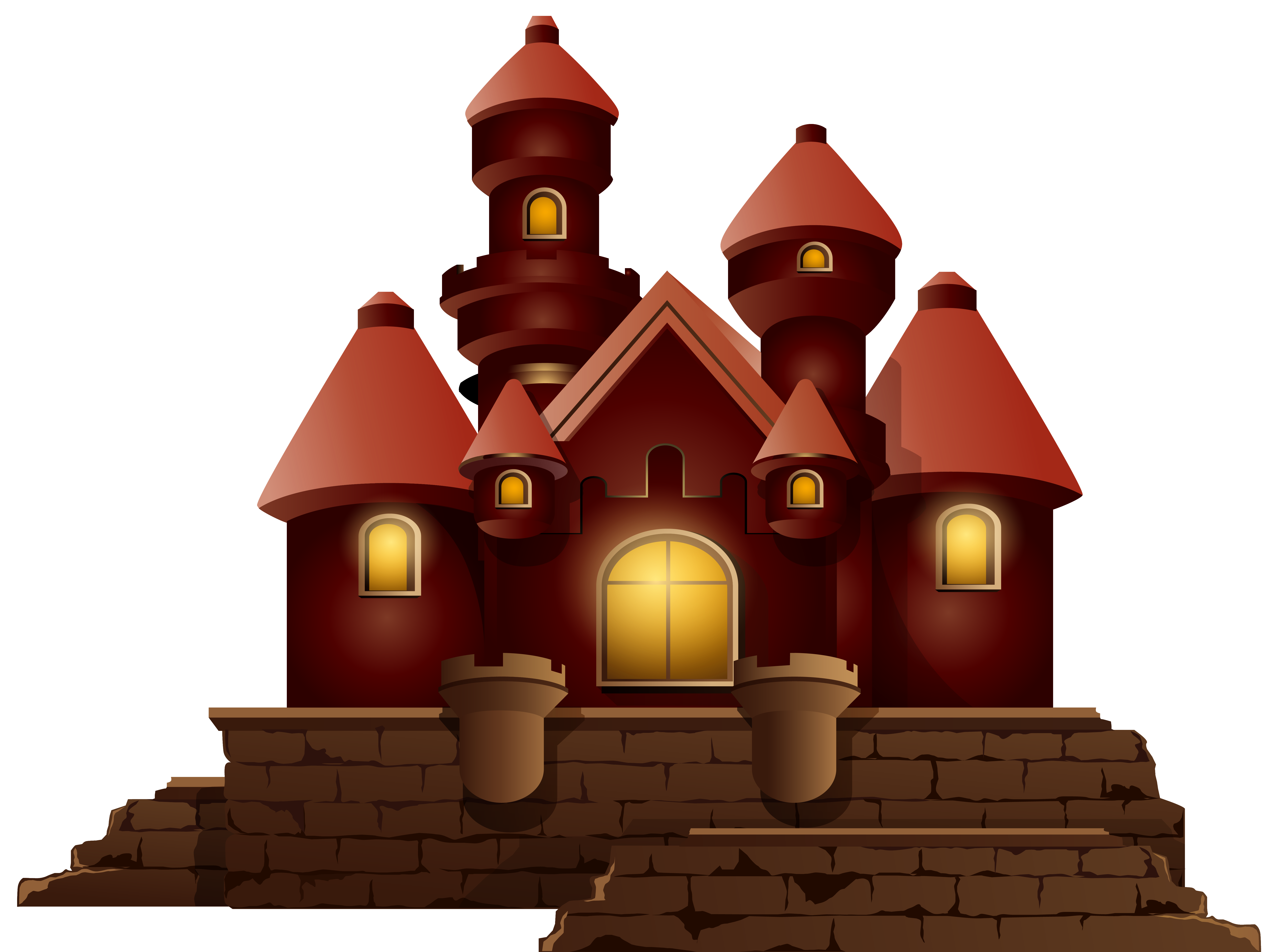 Red Small Castle PNG Clipart Image