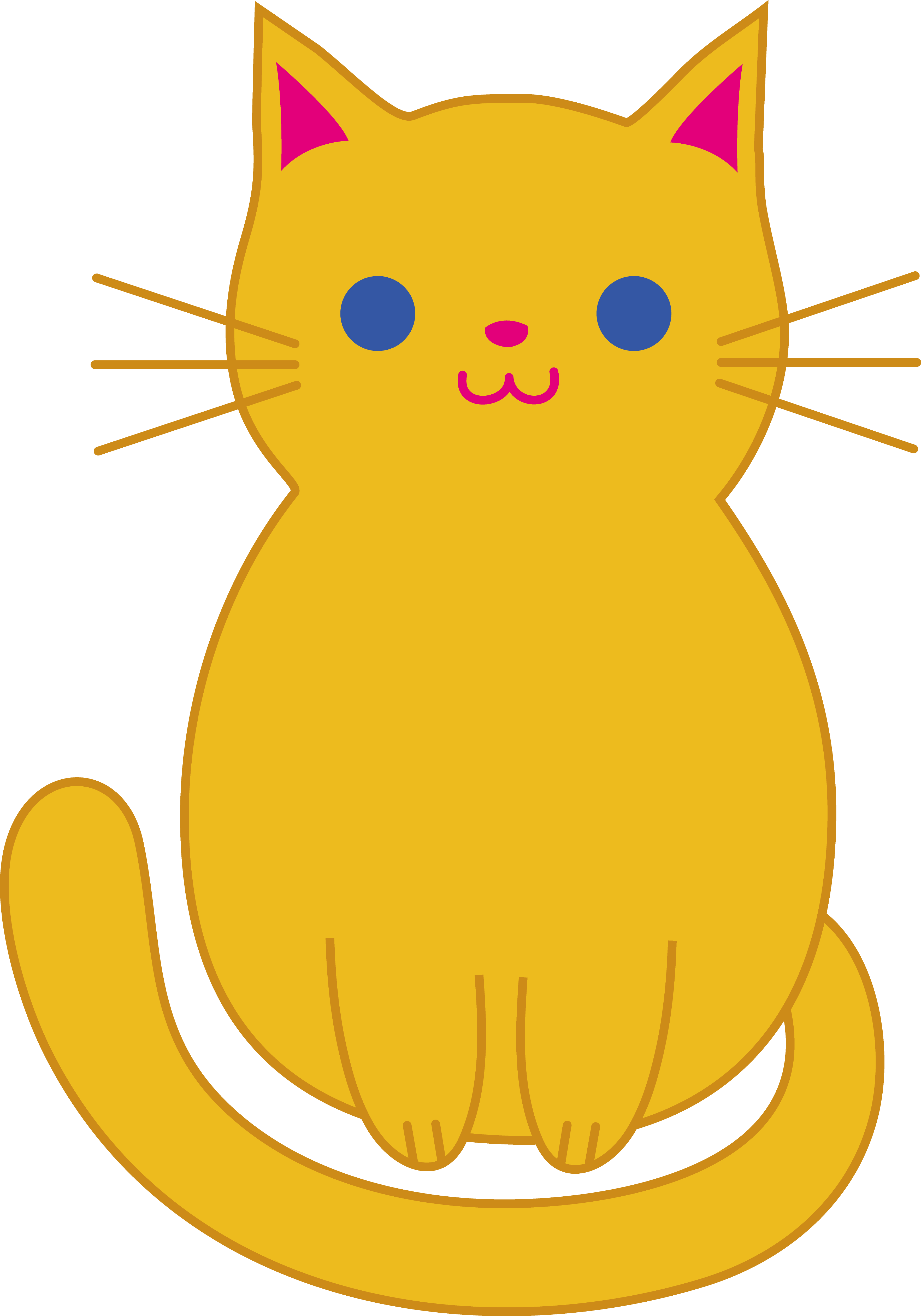 Cute Cartoon yellow Cat Clipart free image