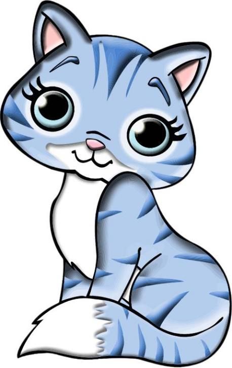 Blue Clipart Cat