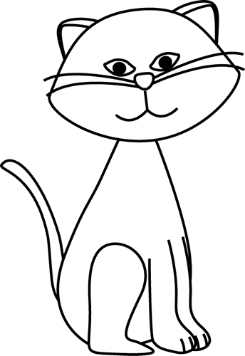 Black and White Black Cat Clip Art