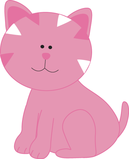 Pink cat cliparts.