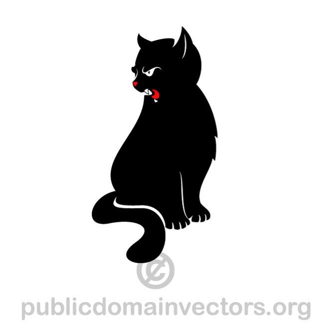 Black cat vector.