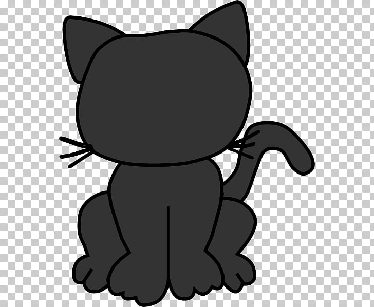 Black cat Kitten , Cat Silhouette Outline PNG clipart