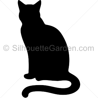 cat outline clipart sitting