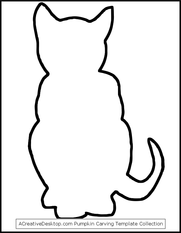 cat outline clipart template