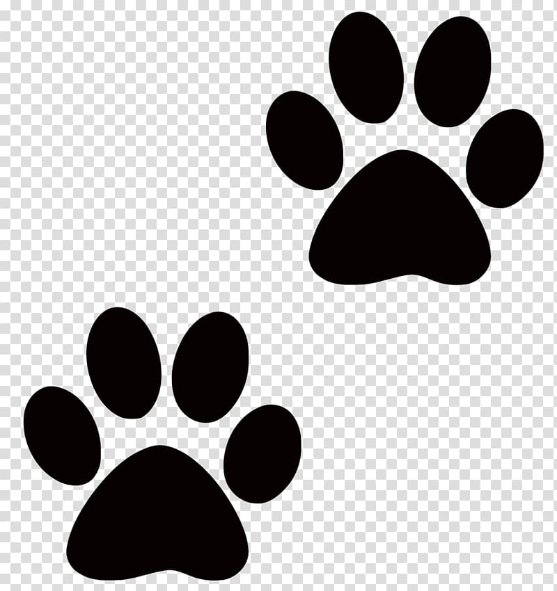 Two black paw prints, Dog Pet sitting Puppy Cat Paw