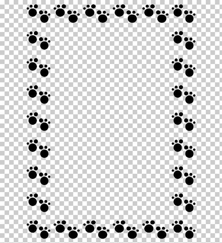 Pug Dachshund Cat Puppy , Footprints border material, black
