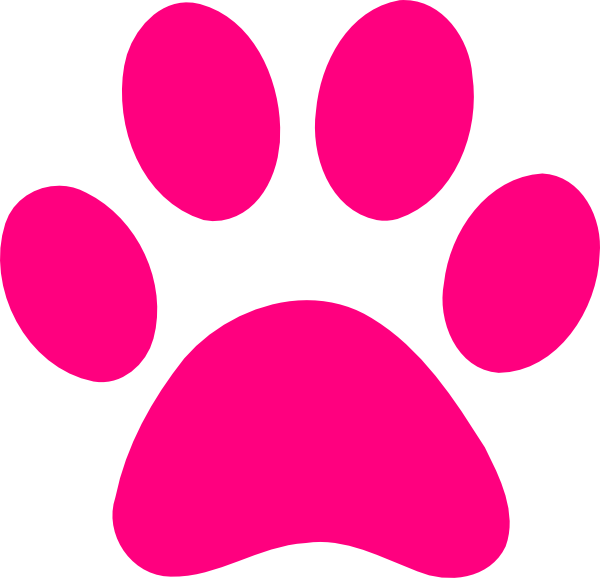Pink print dog.