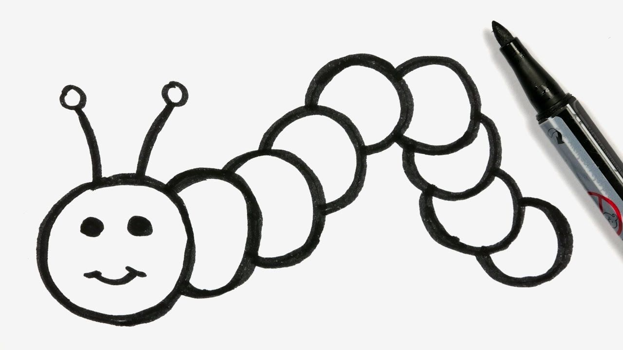 How to Draw a Cartoon Caterpillar