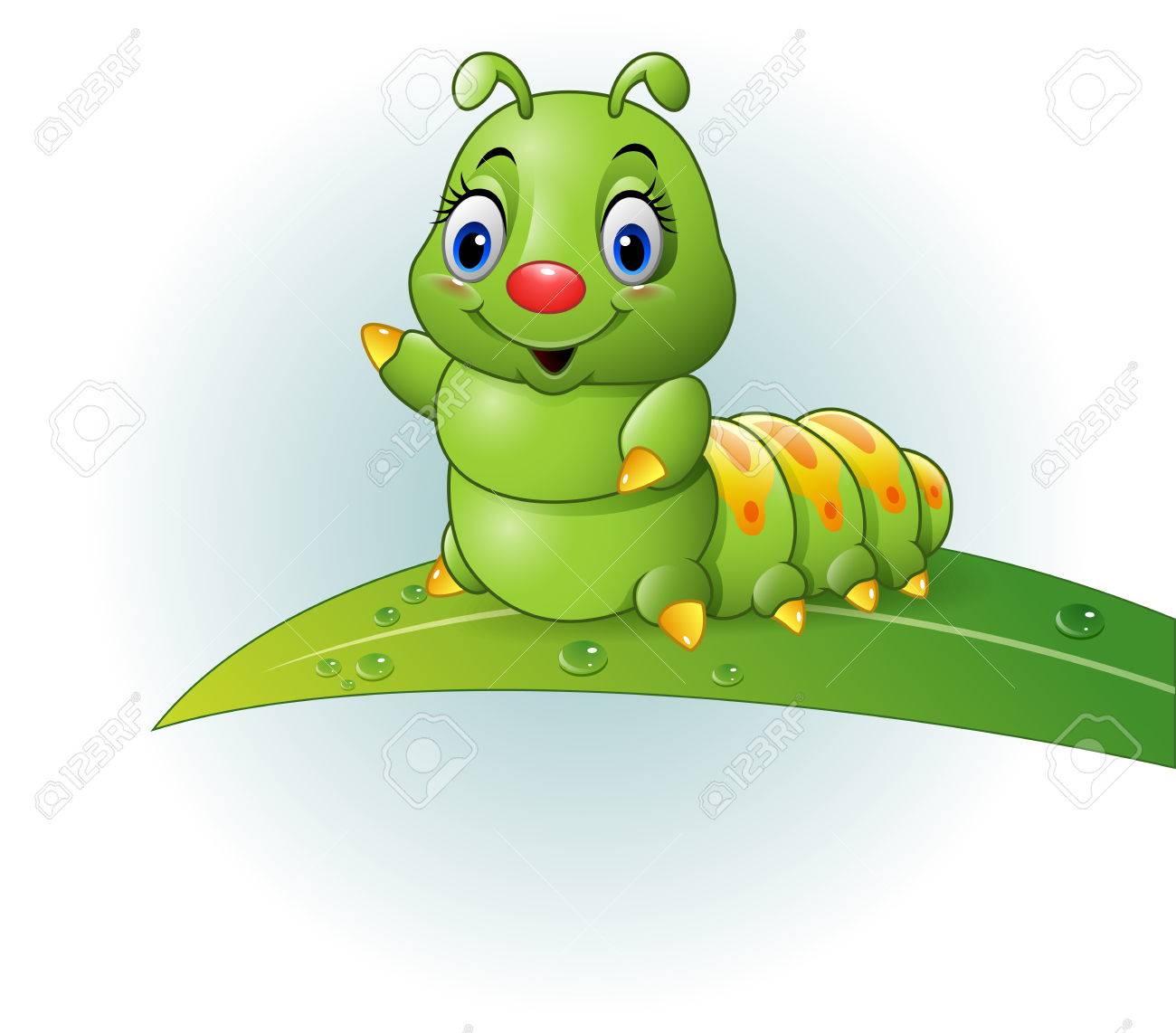 Caterpillar on a leaf clipart