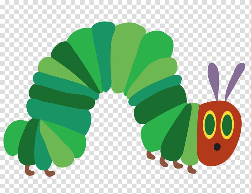 Green and red caterpillar illustration, The Very Hungry