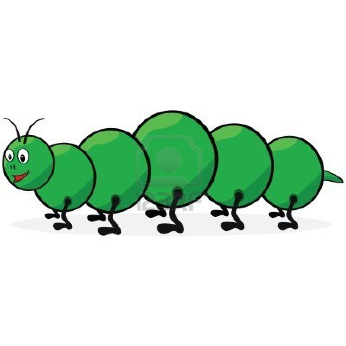 Straight green caterpillar.