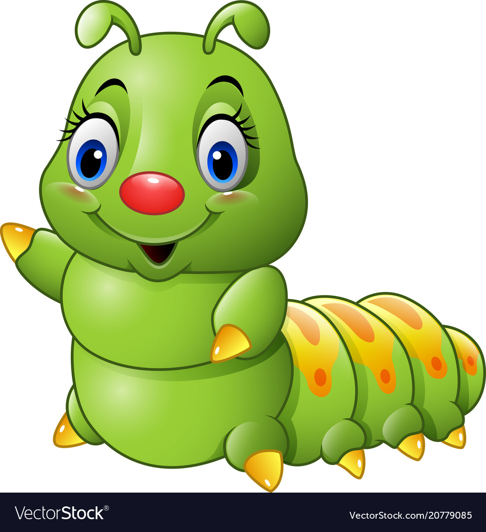 Cartoon green caterpillar.