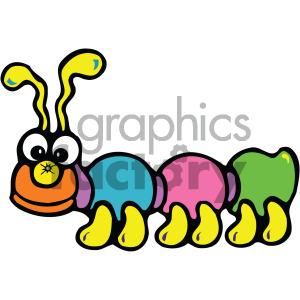 Cute cartoon caterpillar vector clipart