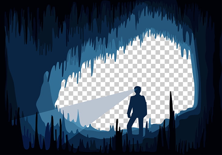 Cave Euclidean Illustration, People in the cave, man inside