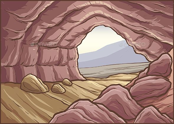 Cartoon cave background.