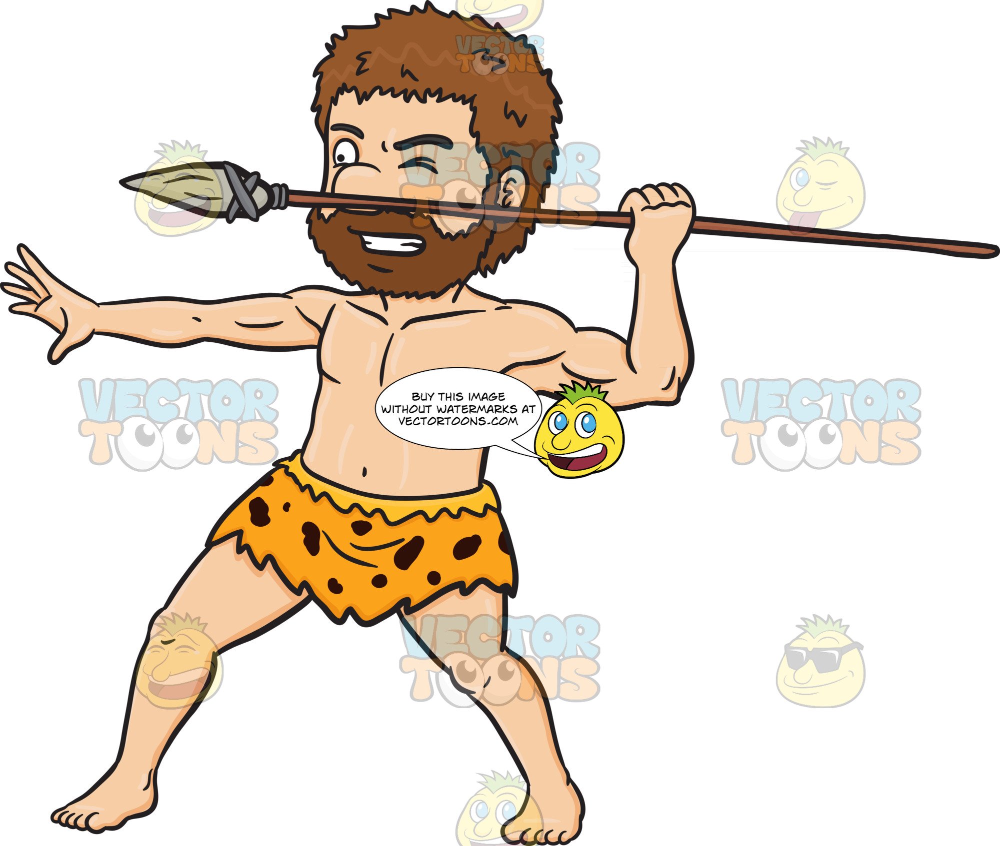Caveman clipart spear.