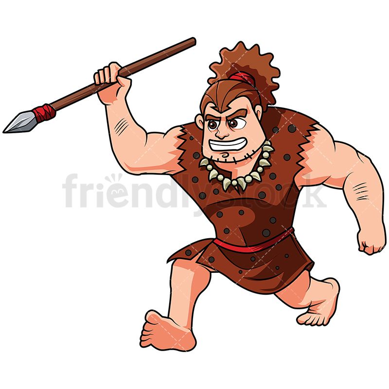 Caveman Hunting With A Spear