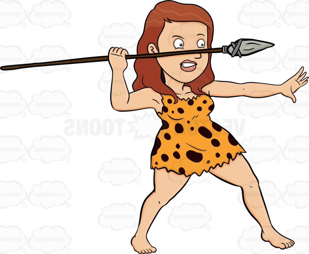 Cavewoman aggressively holds.