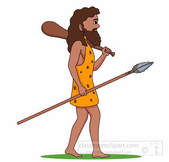 Caveman clipart spear.