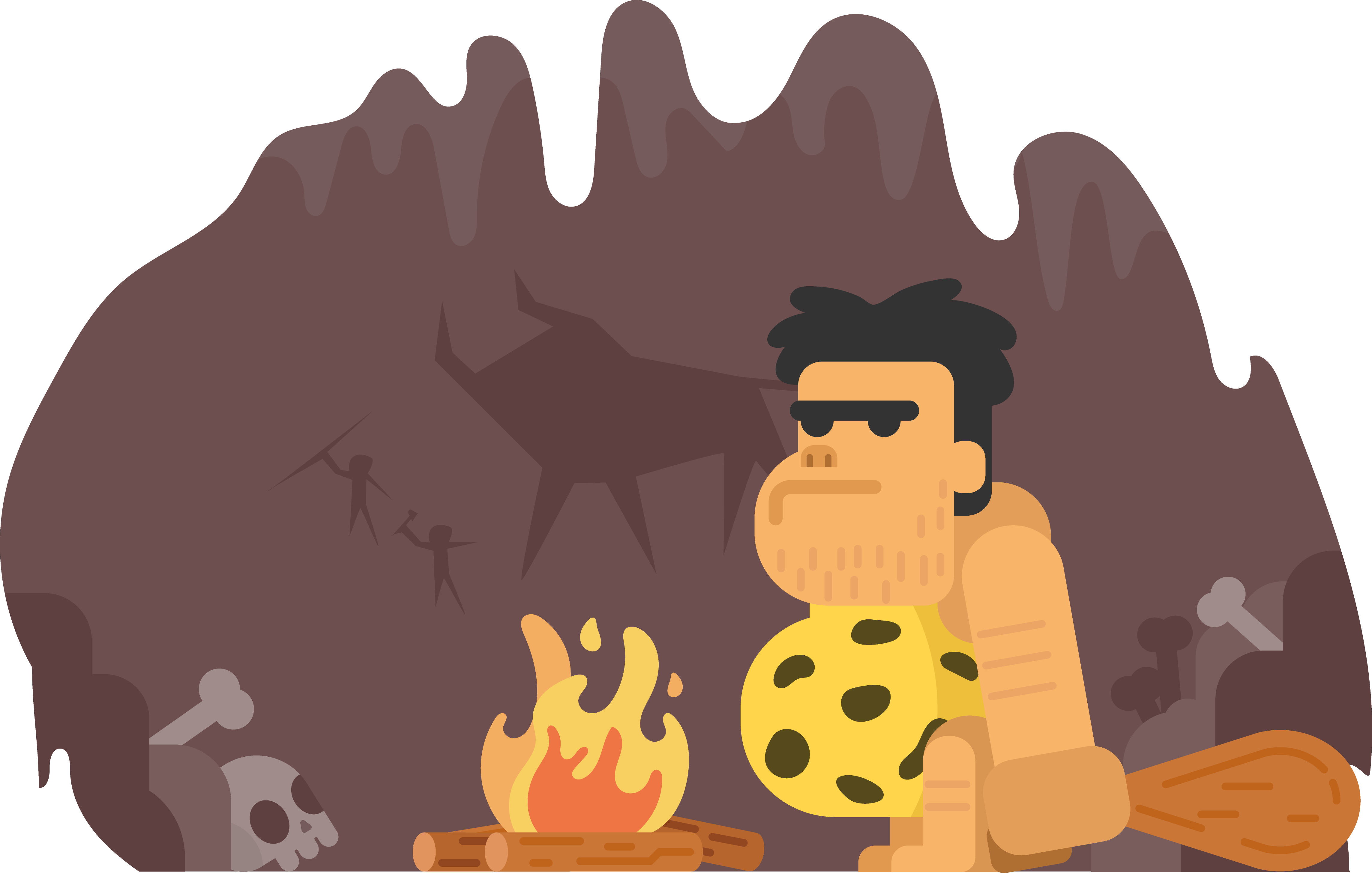 caveman clipart cave