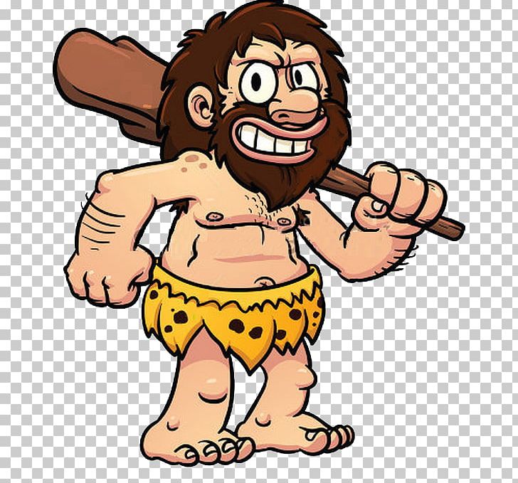 Neanderthal caveman cartoon.