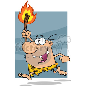 caveman clipart torch